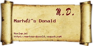 Marhás Donald névjegykártya
